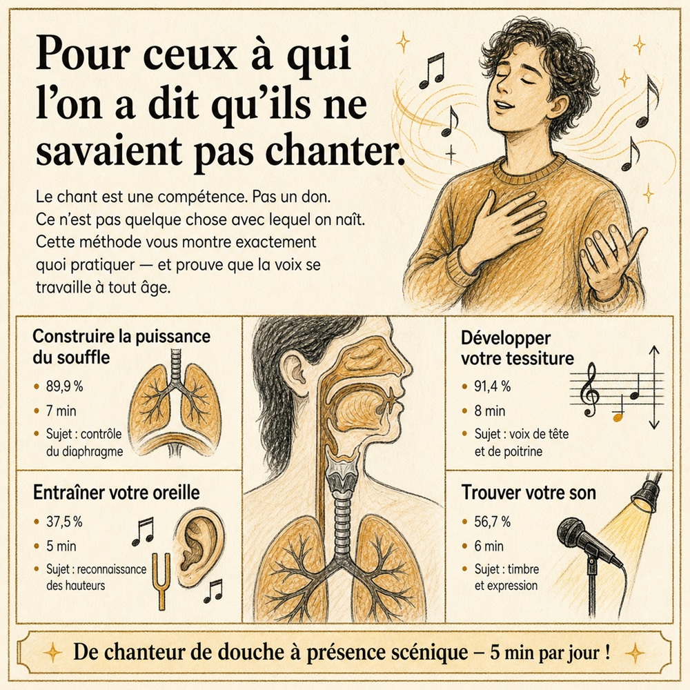 Illustration pédagogique pour améliorer sa voix pour chanter