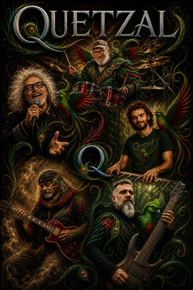 Montage artistique des membres de Quetzal