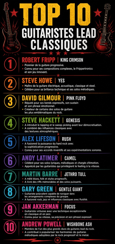Top 10 des guitaristes du rock progressif