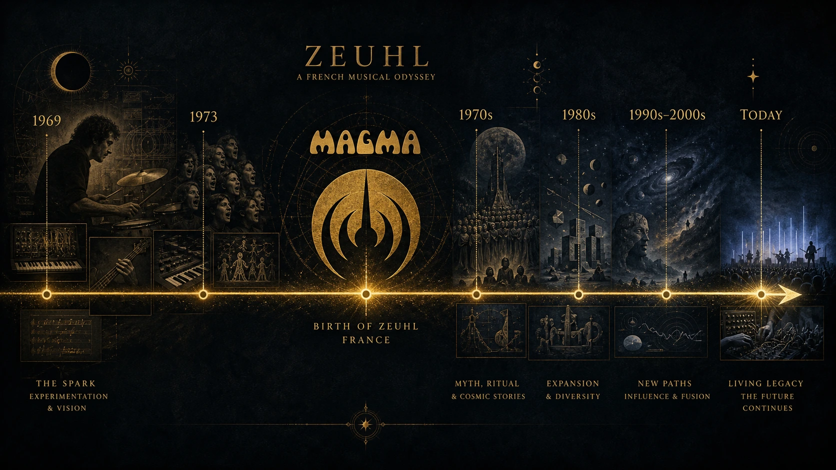 Zeuhl progressive rock movement inspired by Magma and Christian Vander